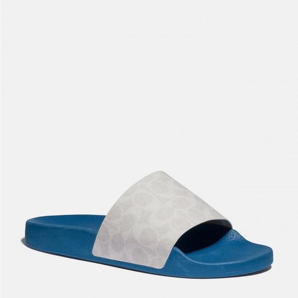 NWT Coach Signature Canvas Monogram Printed Slide Sandals - Picture 1 of 4
